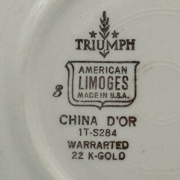 American Limoges Triumph Made In USA China D'OR 1T-S284 Vintage Cup And Saucer - Picture 6 of 6